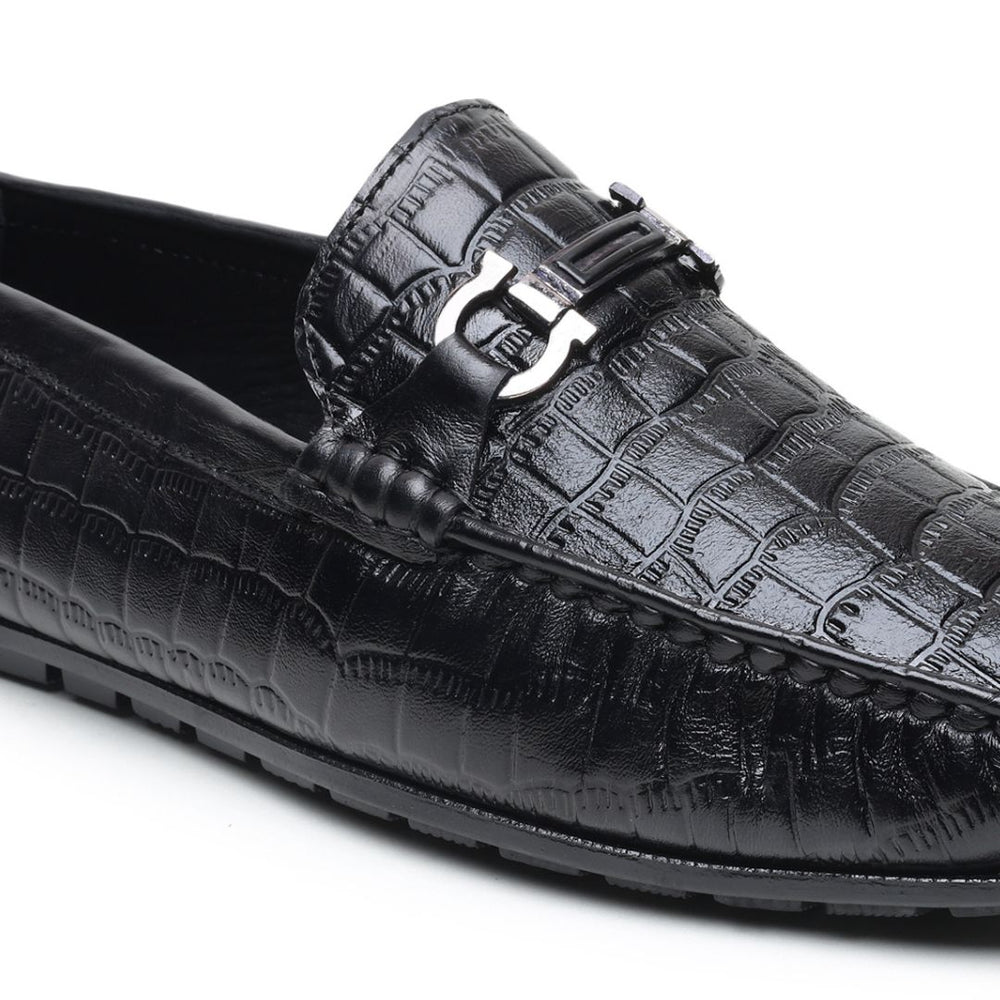 Hayes London | Cruze Driving Loafers – Black Croco Genuine Leather Men’s Shoes