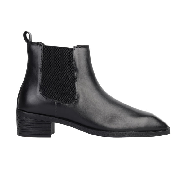 Hayes London | Dominion Black Genuine Leather Cuban Heel Boots for Men – Tapered Almond Toe Design & 2.5-Inch Heel