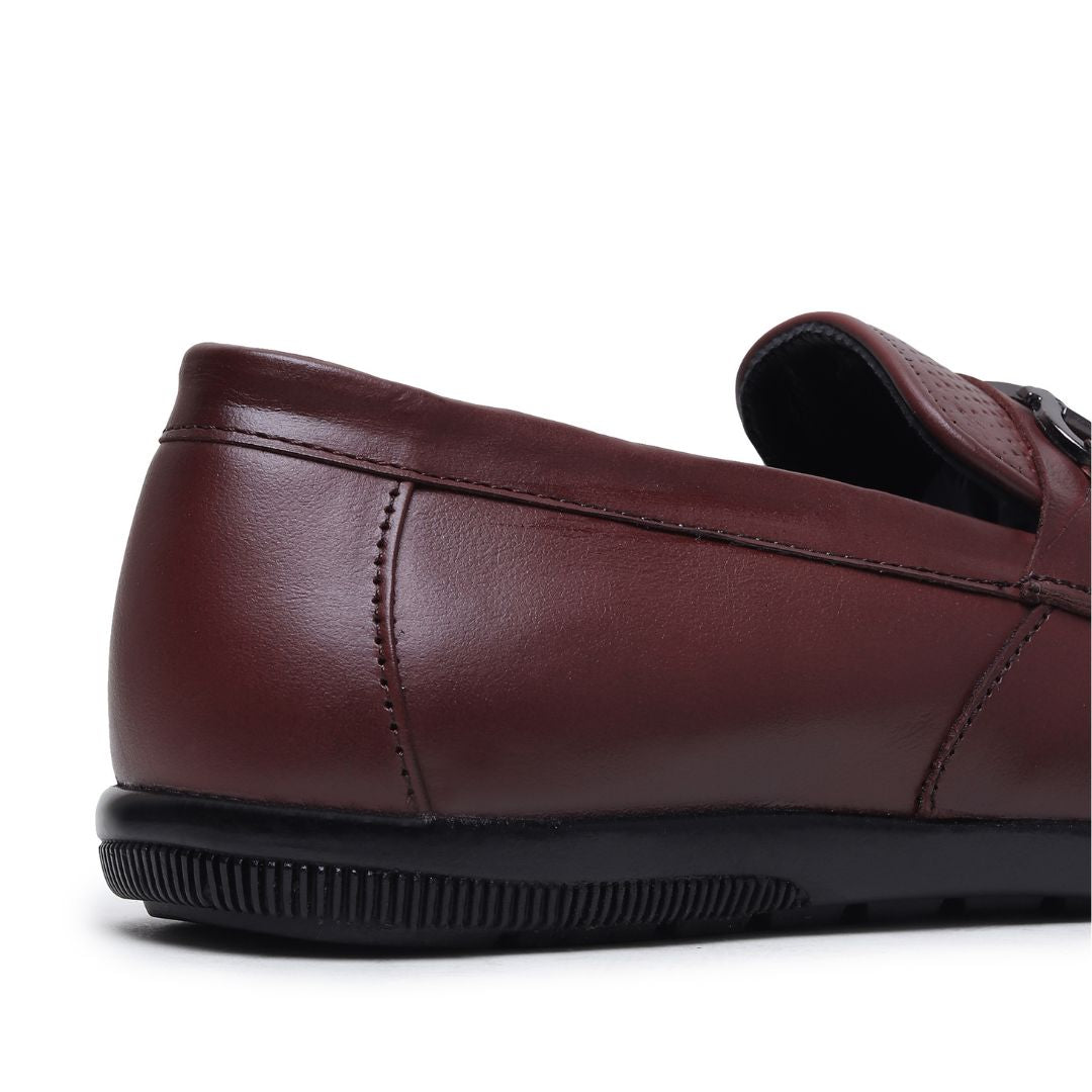 Hayes London | Dune Horsebit Loafers – Brown Perforated Genuine Leather Men’s Shoes