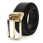 Pebble Black & Brown Italian Leather Reversible Belt for Men – Gold Buckle