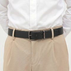 Hayes London | Italian Leather Reversible Black & Brown Belt For Men (Leather Texture: Braided)
