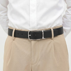 Hayes London | Italian Leather Reversible Black & Brown Belt For Men (Leather Texture: Braided)