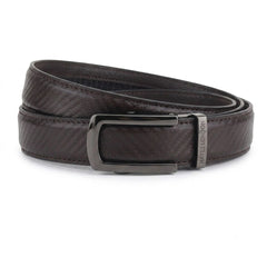 Hayes London | Nebula Brown Genuine Leather Auto-Lock Belt for Men – Grey Buckle, Micro-Adjustable Fit