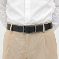 Hayes London | Italian Leather Reversible Black & Brown Belt For Men (Leather Texture: Plain)