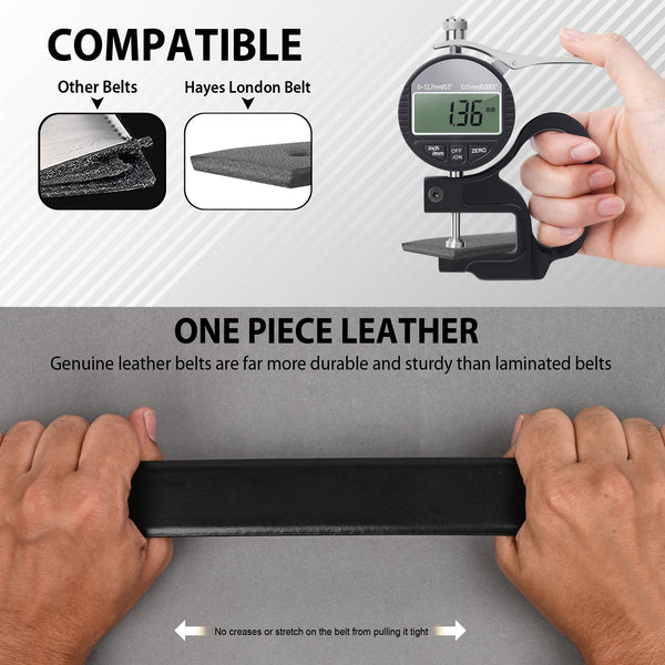 Hayes London | Italian Leather Reversible Black & Brown Belt For Men (Leather Texture: Plain)
