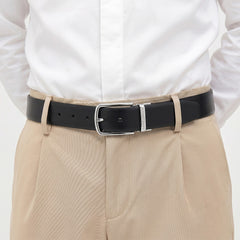 Hayes London | Italian Leather Reversible Black & Brown Belt For Men (Leather Texture: Plain)