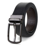 Wild Black & Brown Genuine Leather Reversible Belt for Men – Grey Buckle