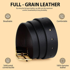 Hayes London | Reversible Black & Brown Genuine Leather Belt For Men (Leather Texture: Wild)