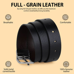 Hayes London | Reversible Black & Brown Genuine Leather Belt For Men (Leather Texture: Wild)