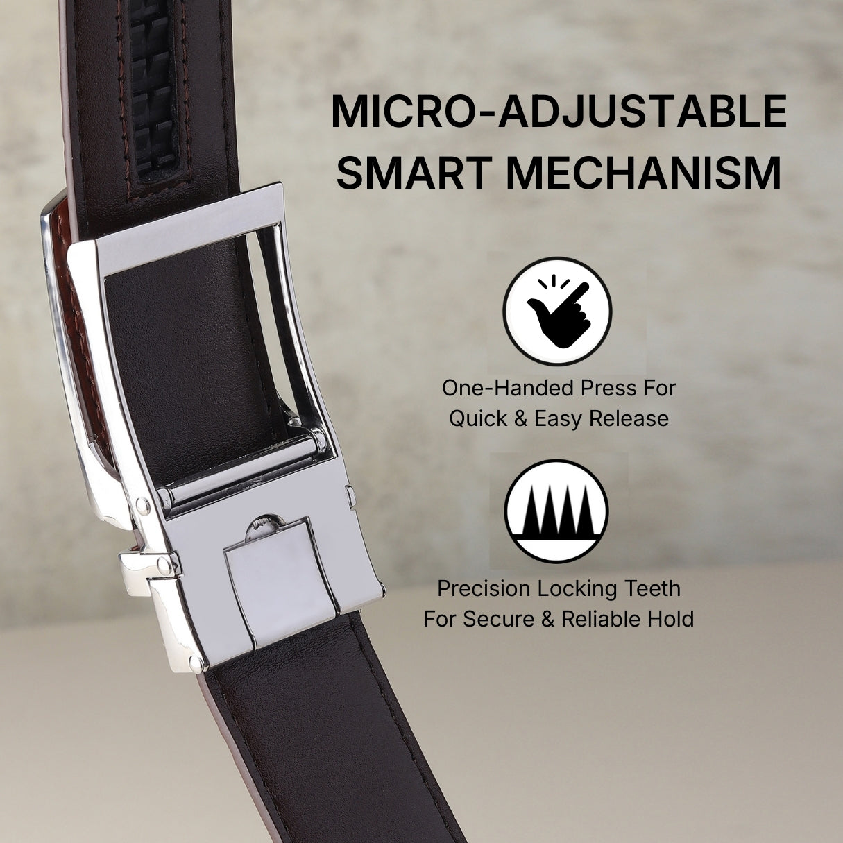 Hayes London | Sparta Auto-Lock No-Hole Genuine Leather Belt for Men – Micro-Adjustable Smart Ratchet Belt for Formal, Office & Casual Wear (Croco Brown Leather & Silver Buckle)