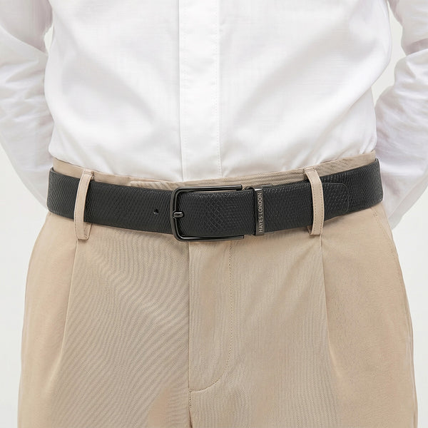 Hayes London | Italian Leather Reversible Black & Brown Belt For Men (Leather Texture: Viper)