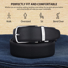 Hayes London | Italian Leather Reversible Black & Brown Belt For Men (Leather Texture: Viper)
