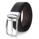 Viper Black & Brown Italian Leather Reversible Belt for Men – Silver Buckle