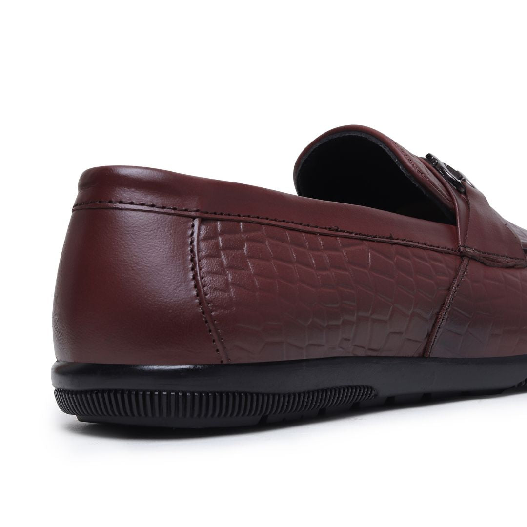 Hayes London | Jaxon Horsebit Loafers – Brown Croco Genuine Leather Men’s Shoes