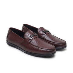 Hayes London | Jaxon Horsebit Loafers – Brown Croco Genuine Leather Men’s Shoes