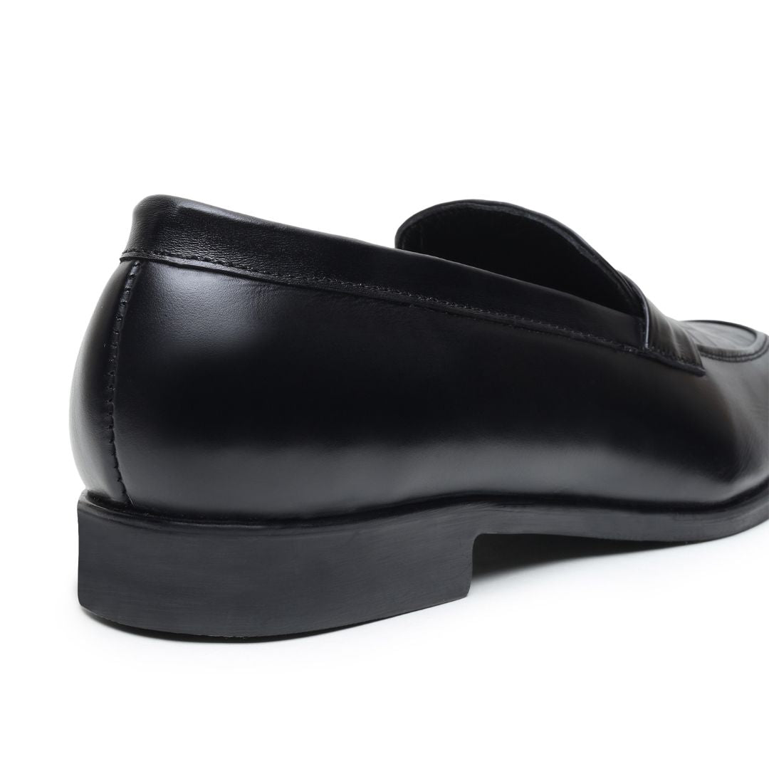 Hayes London | Milan Black Formal Penny Loafers for Men – Genuine Leather Croco Slip-On Shoes for Office & Party Wear