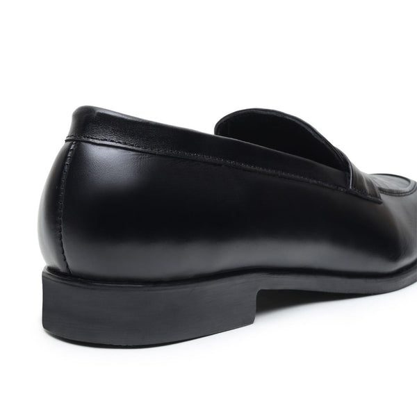 Hayes London | Milan Black Formal Penny Loafers for Men – Genuine Leather Croco Slip-On Shoes for Office & Party Wear