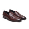 Hayes London | Milan Brown Formal Penny Loafers for Men – Genuine Leather Croco Slip-On Shoes for Office & Party Wear