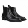 Hayes London | Pablo Cuban Heel Boots – Black Croco-Textured Genuine Leather Men’s Boots (2.5-Inch Heel & Tapered Toe Design)