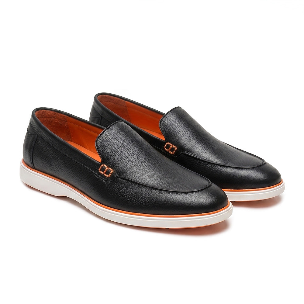 Hayes London | Rio Black - Genuine Leather Casual Loafer Shoes for Men – Smart, Breathable Summer-Walk Loafers