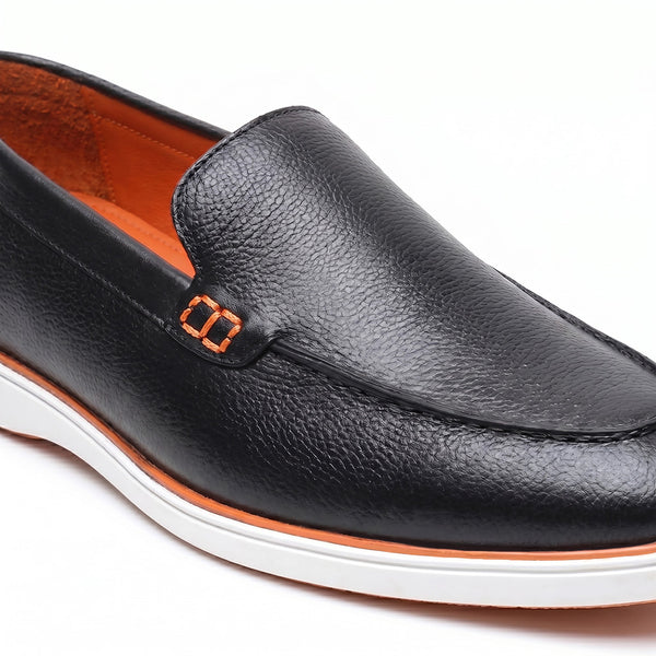 Hayes London | Rio Black - Genuine Leather Casual Loafer Shoes for Men – Smart, Breathable Summer-Walk Loafers