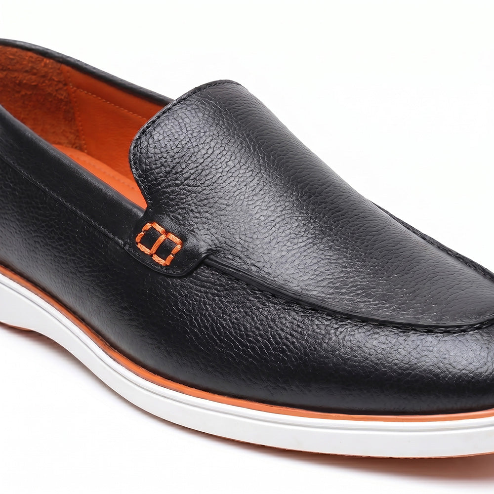 Hayes London | Rio Black - Genuine Leather Casual Loafer Shoes for Men – Smart, Breathable Summer-Walk Loafers