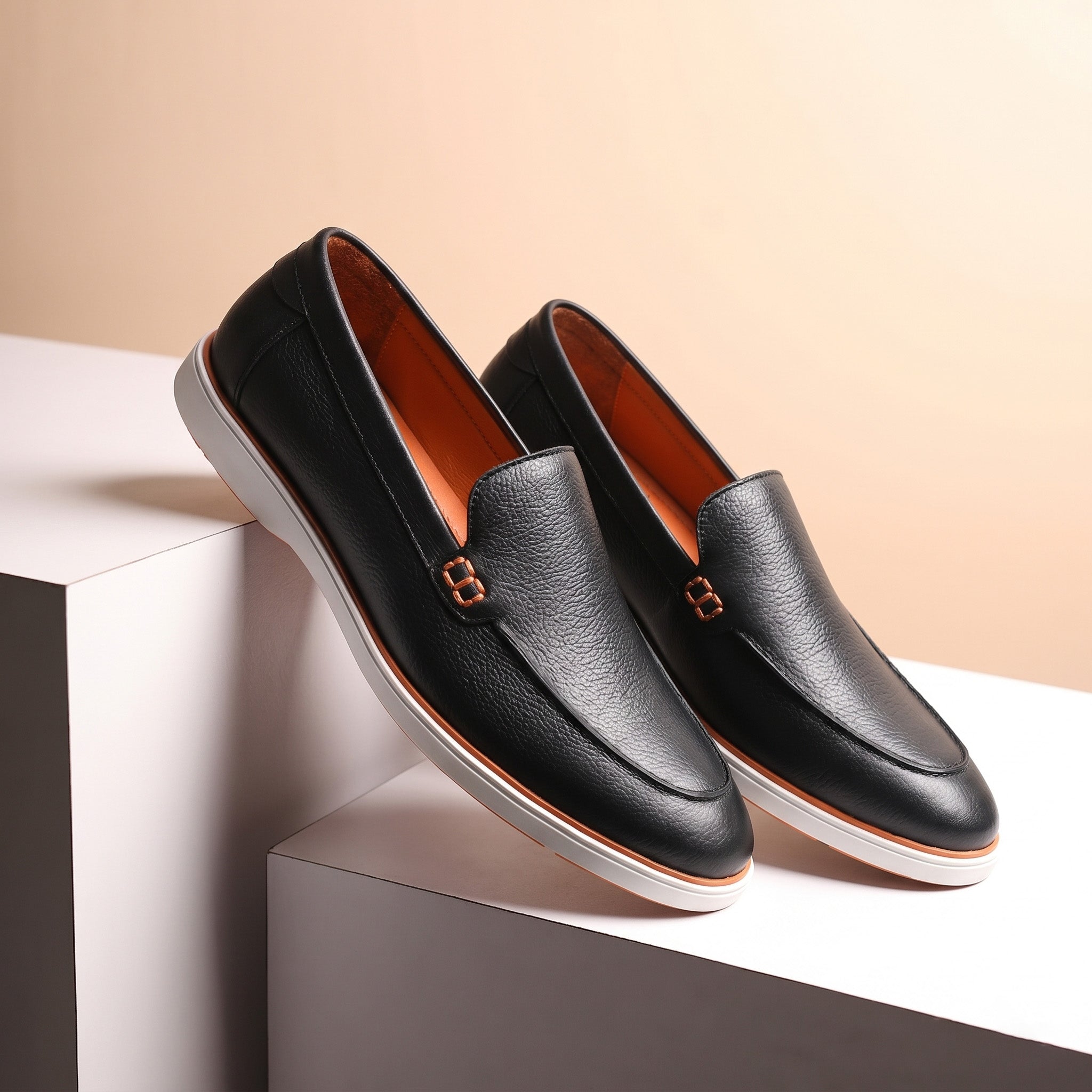 Hayes London | Rio Black - Genuine Leather Casual Loafer Shoes for Men – Smart, Breathable Summer-Walk Loafers