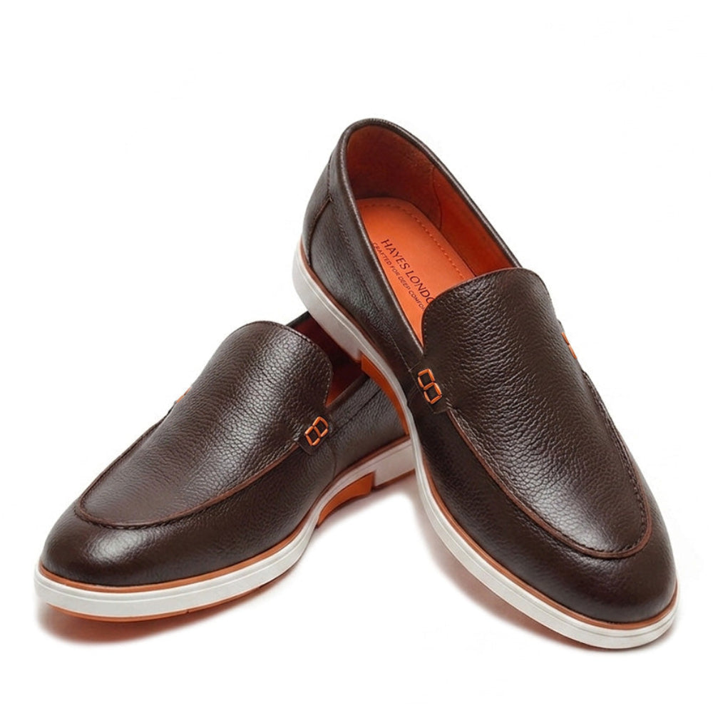 Hayes London | Rio Brown - Genuine Leather Casual Loafer Shoes for Men – Smart, Breathable Summer-Walk Loafers