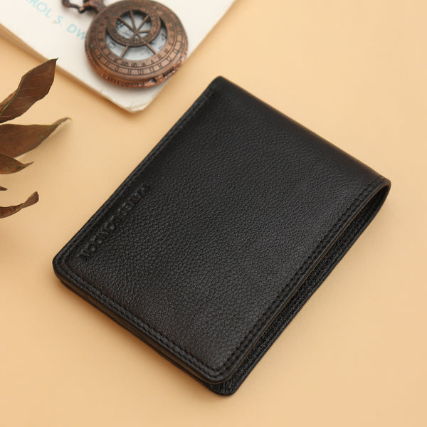 Hayes London | Hayes London Signature Black Genuine Leather Textured Wallet for Men - RFID Blocking, Slim Bifold Wallet with 8 Compartments