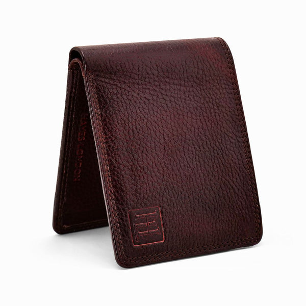 Hayes London | Hayes London Signature Brown Genuine Leather Textured Wallet for Men - RFID Blocking, Slim Bifold Wallet with 8 Compartments