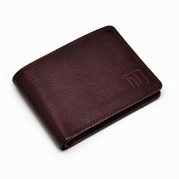 Hayes London | Hayes London Signature Brown Genuine Leather Textured Wallet for Men - RFID Blocking, Slim Bifold Wallet with 8 Compartments