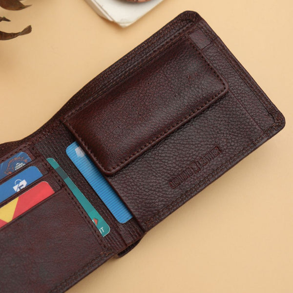 Hayes London | Hayes London Signature Brown Genuine Leather Textured Wallet for Men - RFID Blocking, Slim Bifold Wallet with 8 Compartments