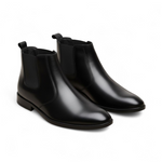 Strider Chelsea Boots – Black Plain Genuine Leather Men’s Shoes