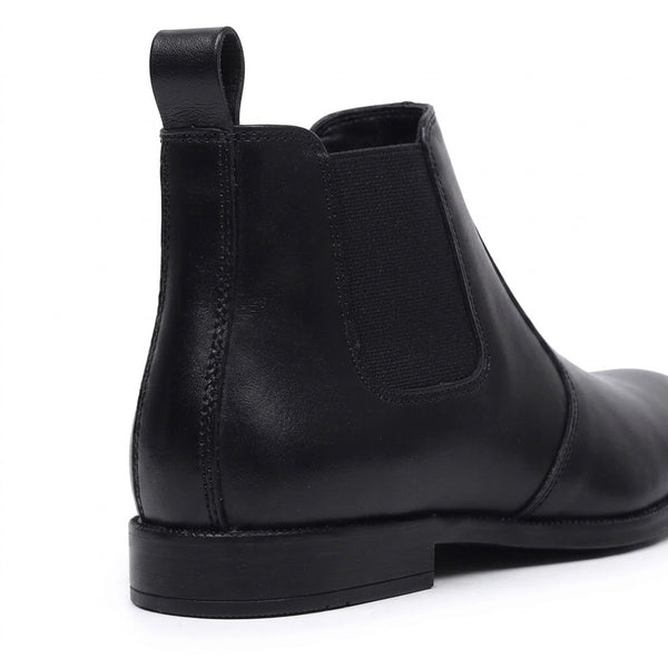 Hayes London | Strider Chelsea Boots – Black Plain Genuine Leather Men’s Shoes