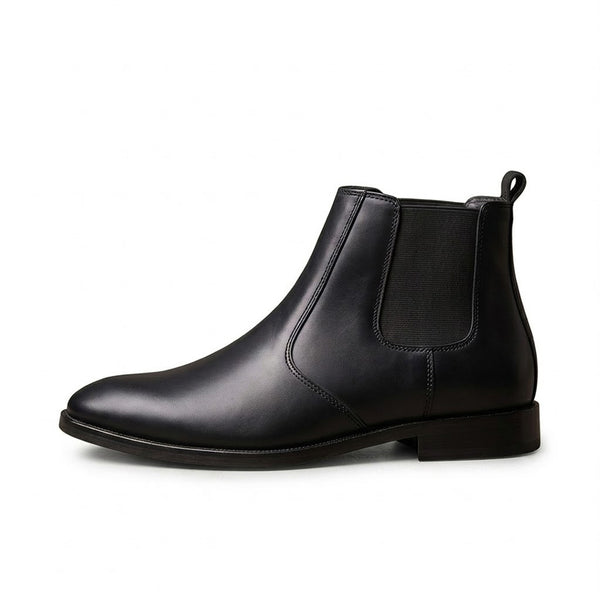 Hayes London | Strider Chelsea Boots – Black Plain Genuine Leather Men’s Shoes