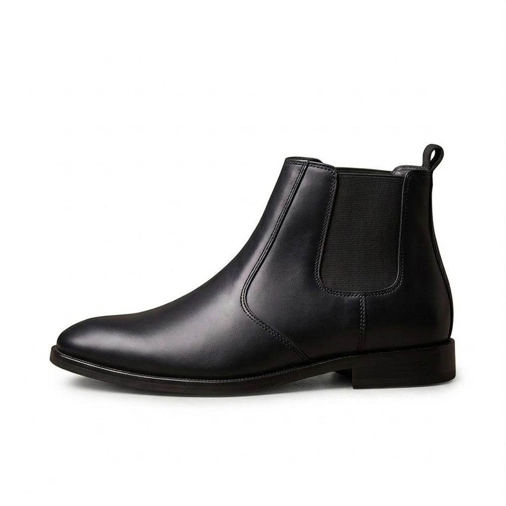 Hayes London | Strider Chelsea Boots – Black Plain Genuine Leather Men’s Shoes