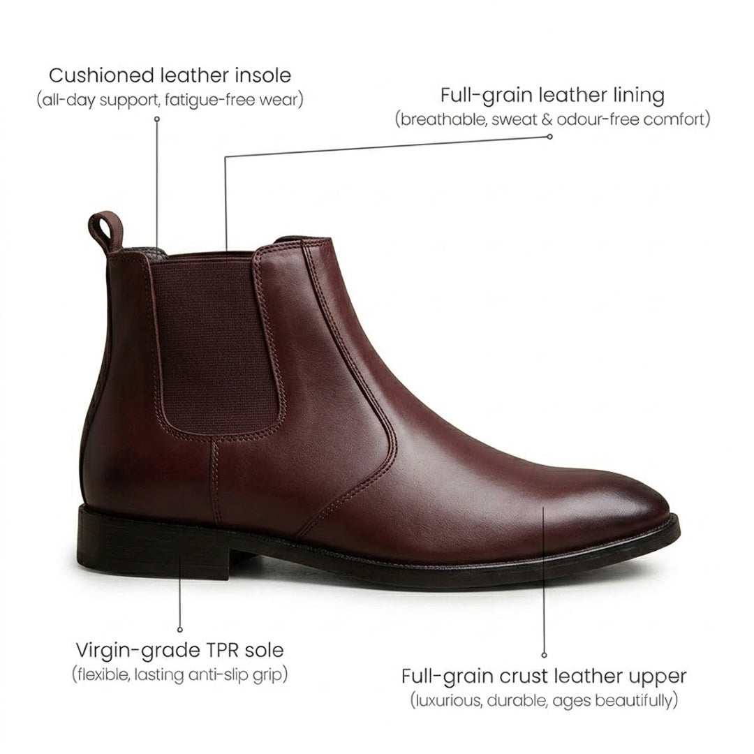 Hayes London | Strider Chelsea Boots – Brown Plain Genuine Leather Men’s Shoes