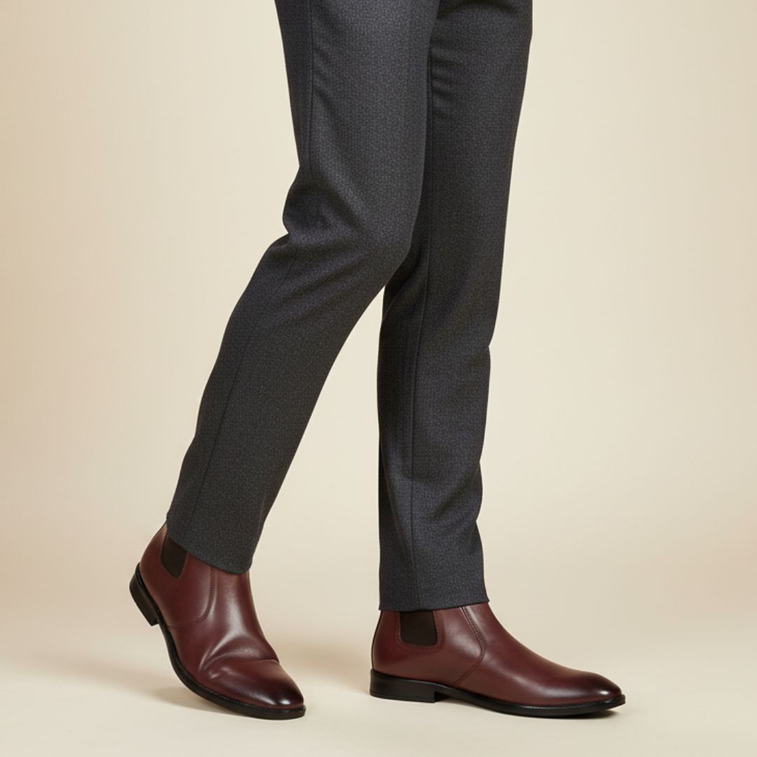 Hayes London | Strider Chelsea Boots – Brown Plain Genuine Leather Men’s Shoes