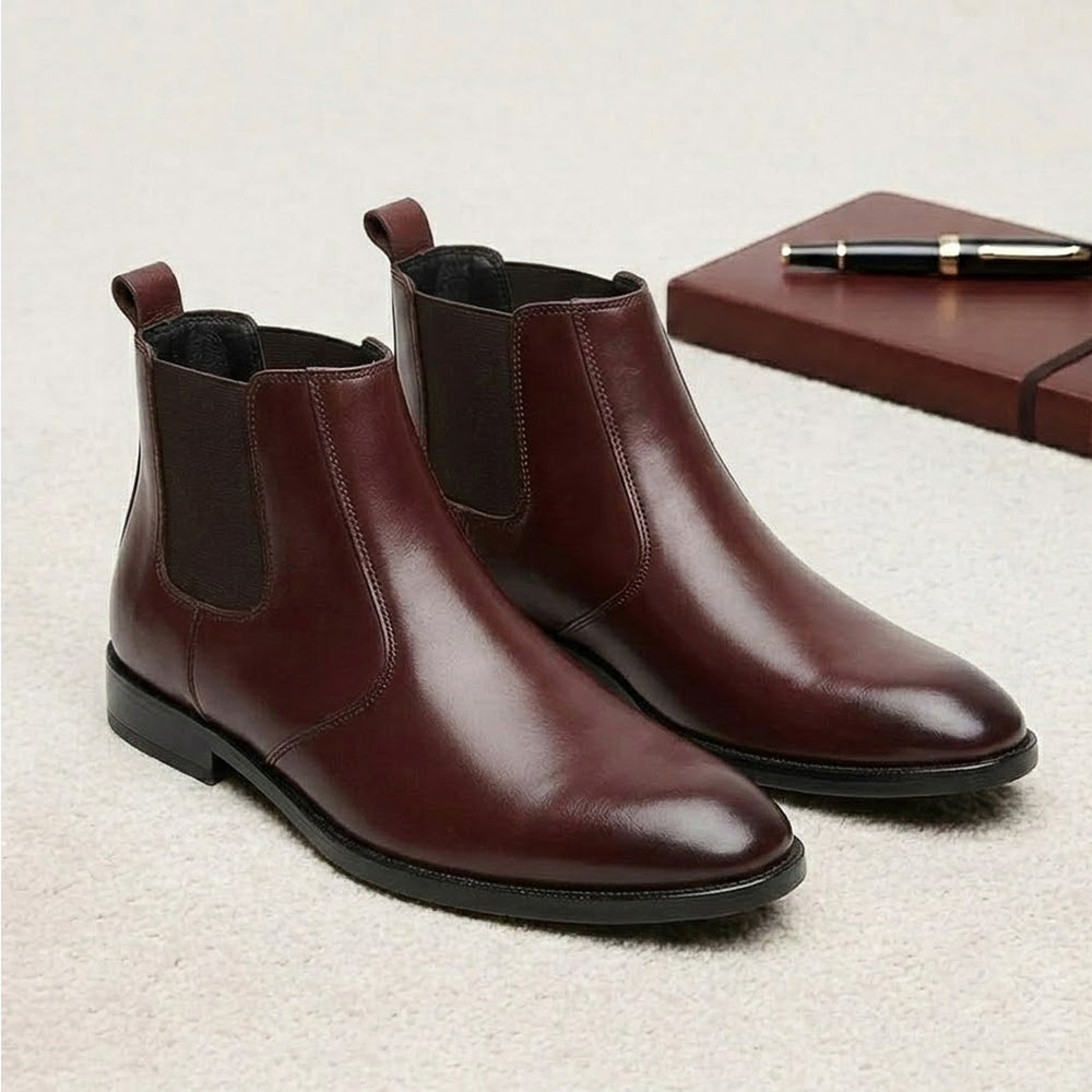 Hayes London | Strider Chelsea Boots – Brown Plain Genuine Leather Men’s Shoes