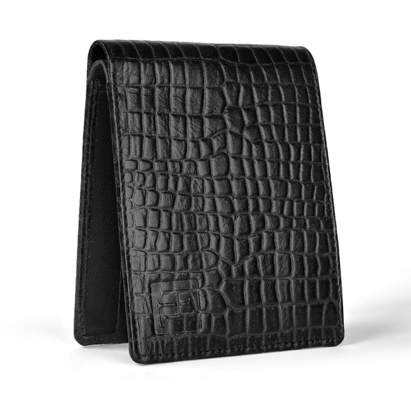 Hayes London | The Gator Black Genuine Leather Wallet for Men – RFID Blocking, Original Bifold Wallet with 8 Compartments
