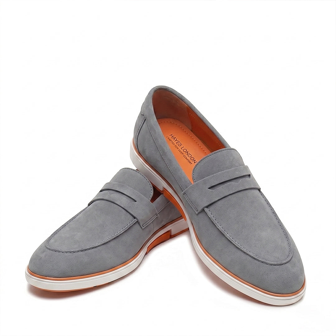 Velour Ash Grey - Italian Suede Leather Casual Loafer Shoes for Men – Smart, Breathable Summer-Walk Loafers
