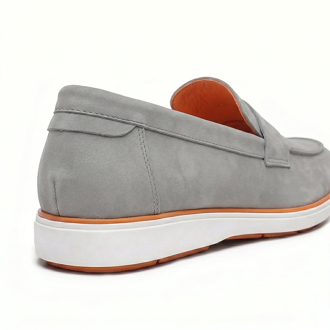 Velour Ash Grey - Italian Suede Leather Casual Loafer Shoes for Men – Smart, Breathable Summer-Walk Loafers