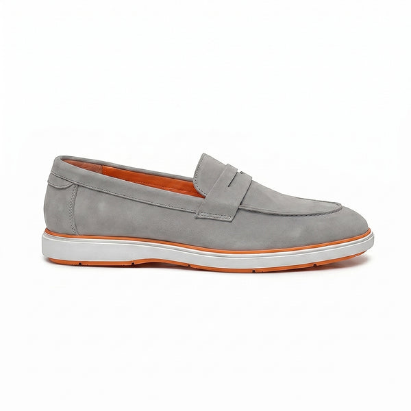 Hayes London | Velour Ash Grey - Italian Suede Leather Casual Loafer Shoes for Men – Smart, Breathable Summer-Walk Loafers