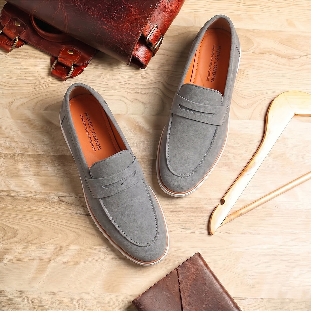 Velour Ash Grey - Italian Suede Leather Casual Loafer Shoes for Men – Smart, Breathable Summer-Walk Loafers