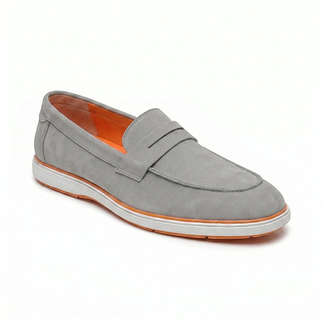 Velour Ash Grey - Italian Suede Leather Casual Loafer Shoes for Men – Smart, Breathable Summer-Walk Loafers