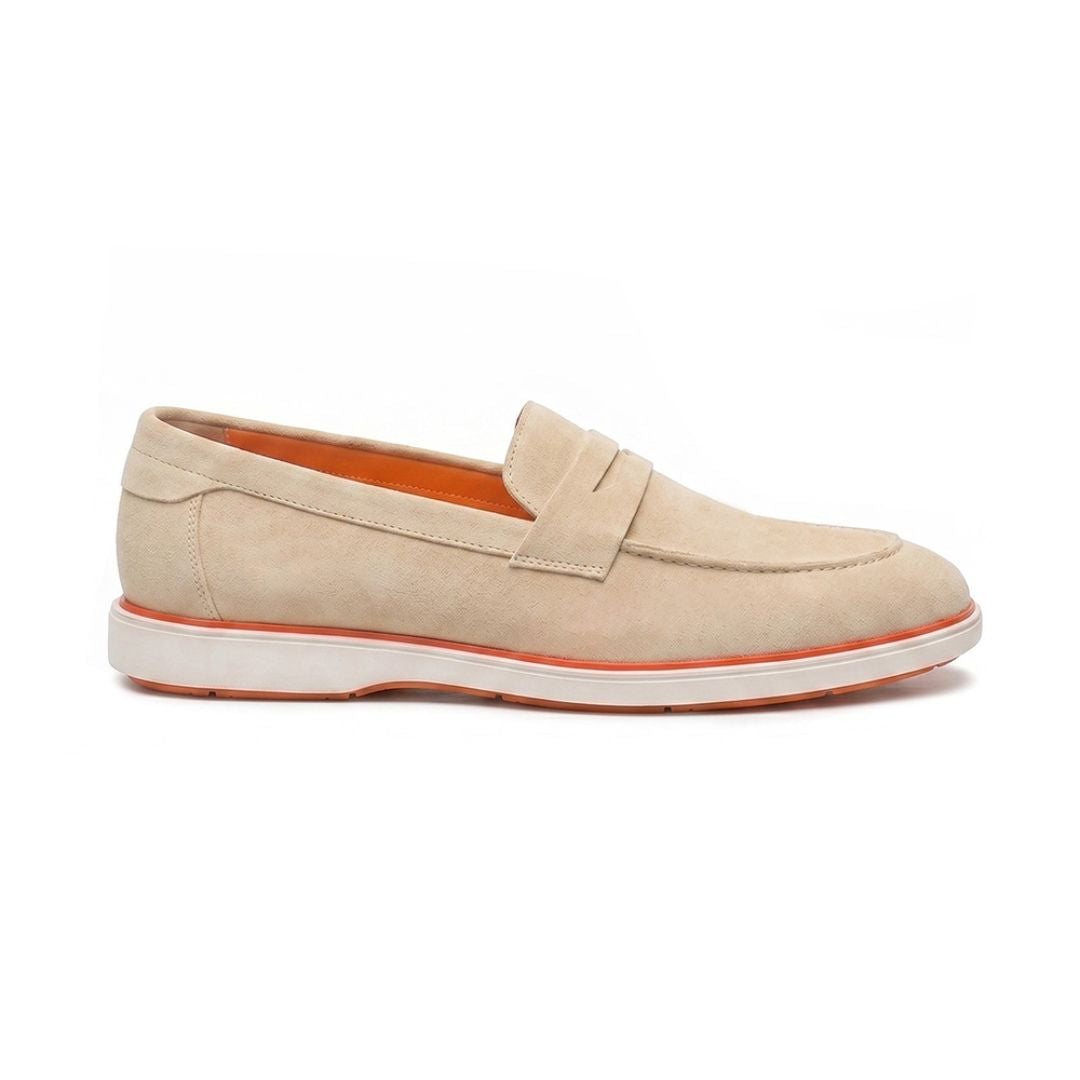 Hayes London | Velour Beige - Italian Suede Leather Casual Loafer Shoes for Men – Smart, Breathable Summer-Walk Loafers