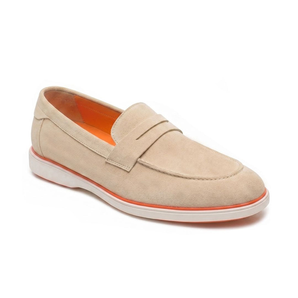 Hayes London | Velour Beige - Italian Suede Leather Casual Loafer Shoes for Men – Smart, Breathable Summer-Walk Loafers