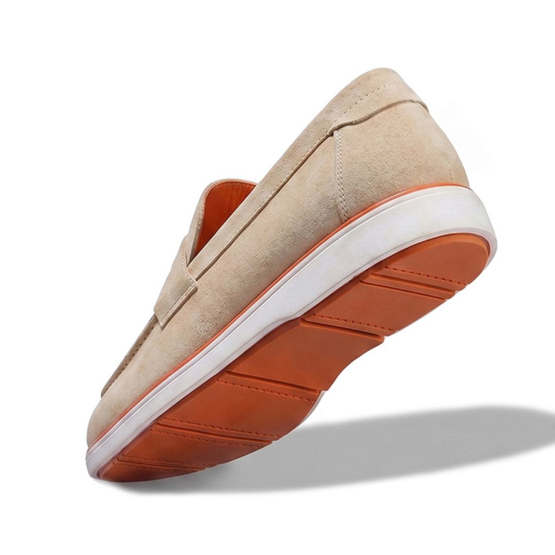 Hayes London | Velour Beige - Italian Suede Leather Casual Loafer Shoes for Men – Smart, Breathable Summer-Walk Loafers