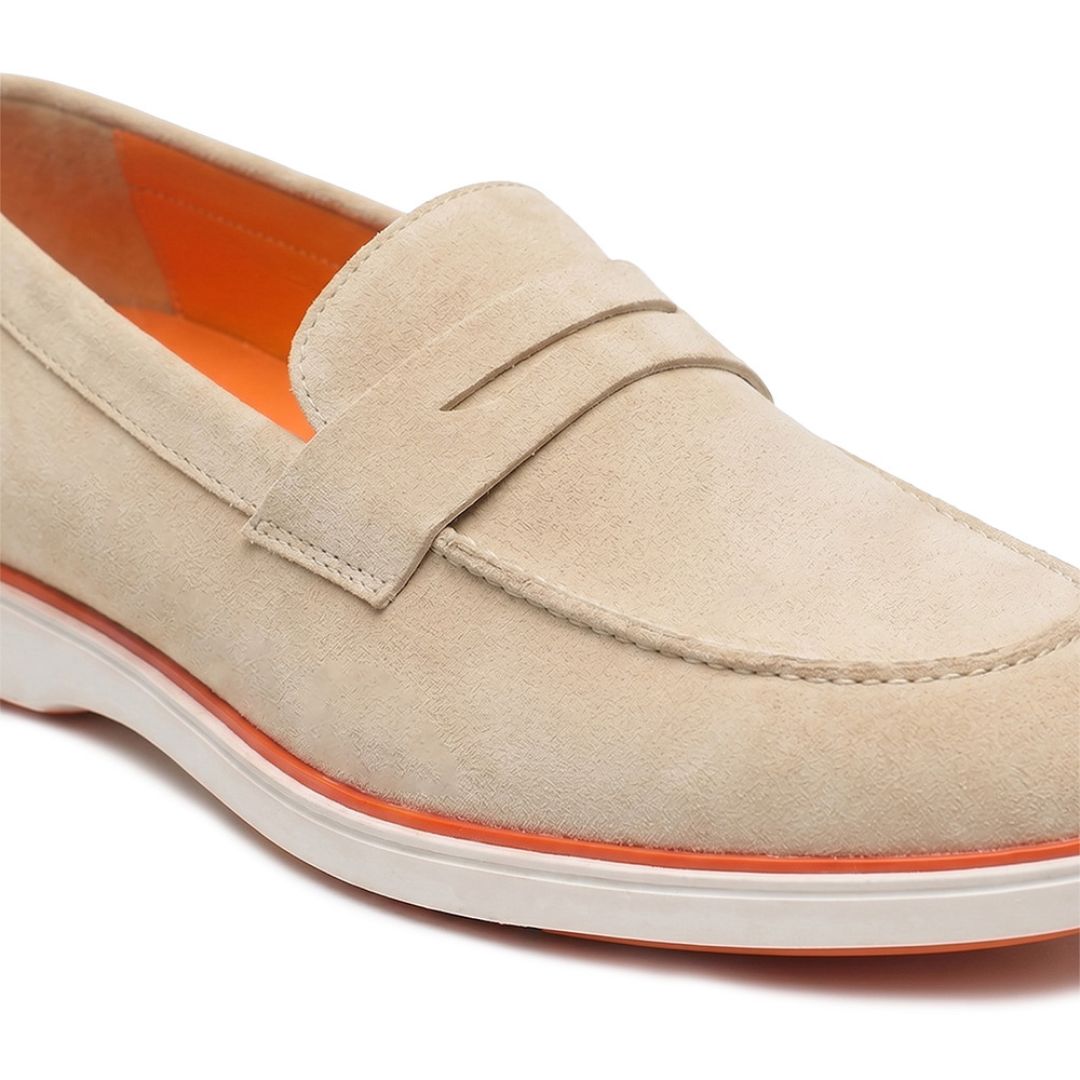 Hayes London | Velour Beige - Italian Suede Leather Casual Loafer Shoes for Men – Smart, Breathable Summer-Walk Loafers