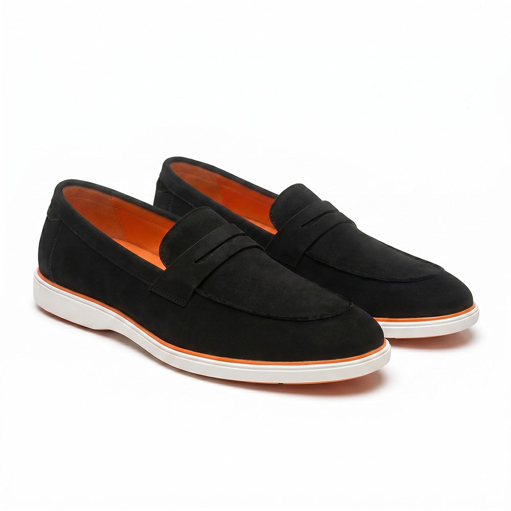 Hayes London | Velour Black - Italian Suede Leather Casual Loafer Shoes for Men – Smart, Breathable Summer-Walk Loafers